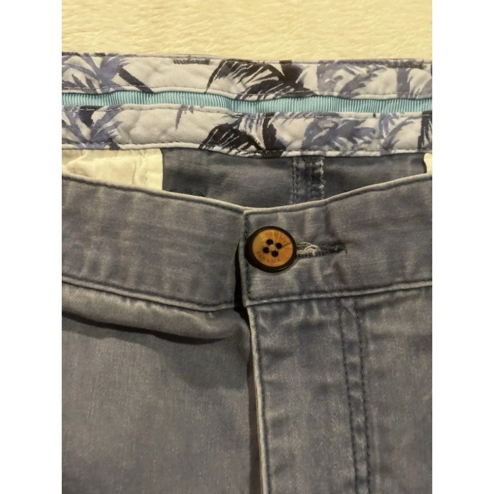 Tommy Bahama Chino Shorts Mens 38x10 Blue‎ Washed Out Fabric Preppy Casual